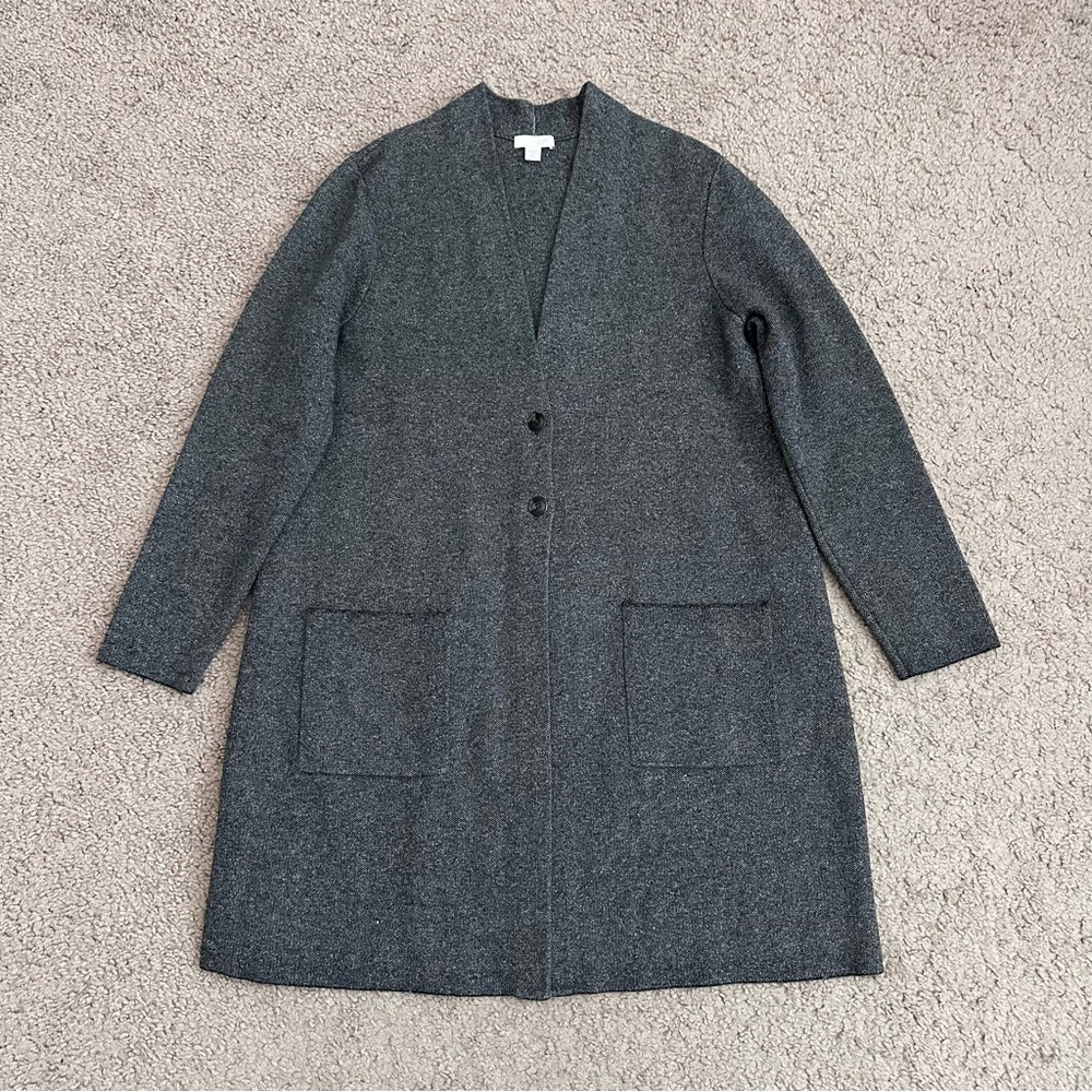 J.Jill Gray Longline Cardigan Womens S Petite